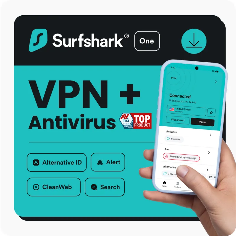 Image 1 for Surfshark One (Antivirus + VPN) 1 Year
